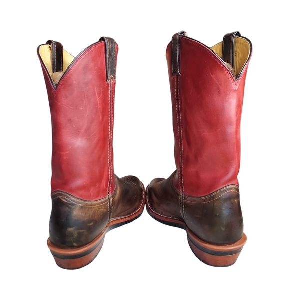 Chippewa Red Arroyo Wellington Red Shaft Brown Vamp Leather Western Boots Men's - Picture 8 of 16